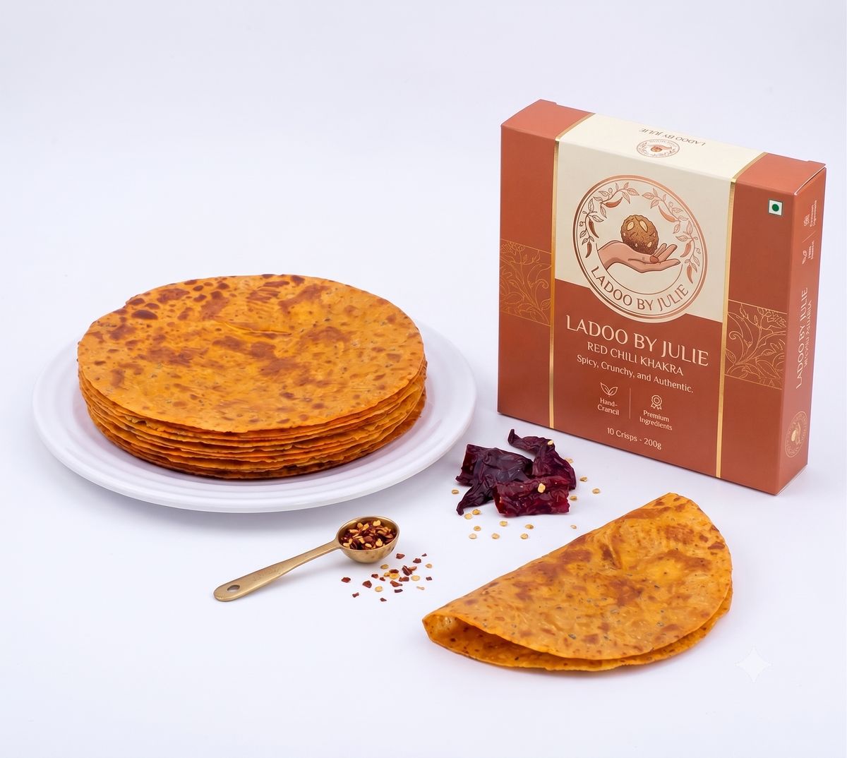 Handmade roasted khakra in classic and masala flavours, healthy snack